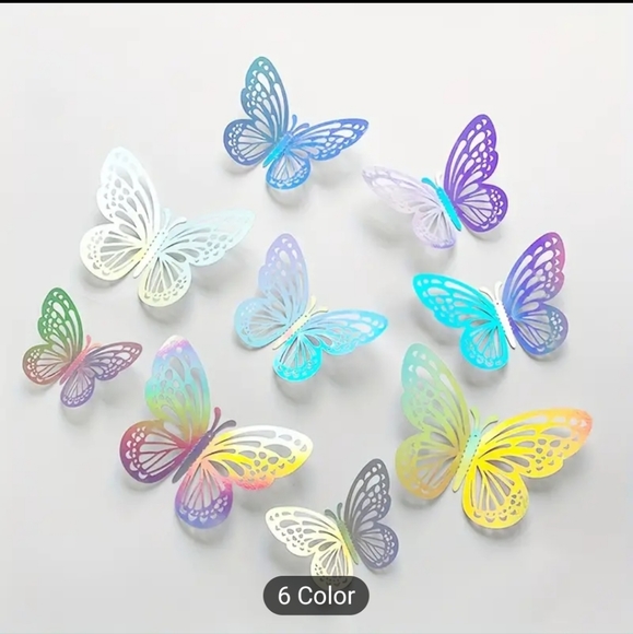 Other - 3D Butterfly Wall Stickers Iridescent Rainbow 🌈